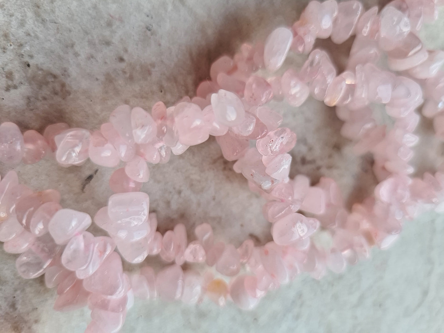 Rose Quartz Chip Bracelet
