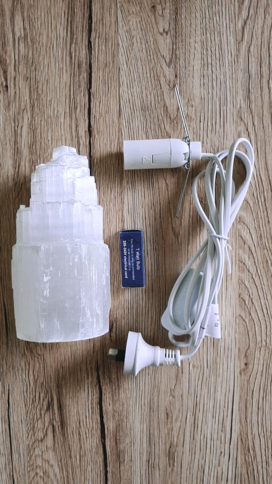Selenite Tower Lamp Small
