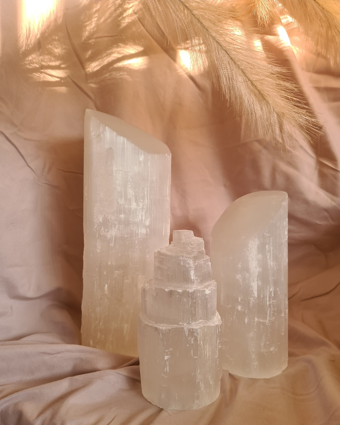 Selenite Tower Lamp Small