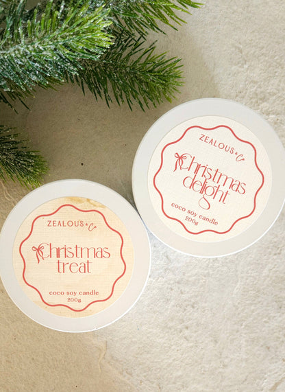 Christmas Treat 200g tin candle