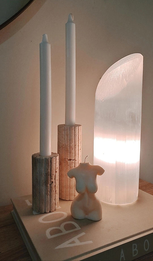 Polished Selenite Lipstick Lamp 30cm