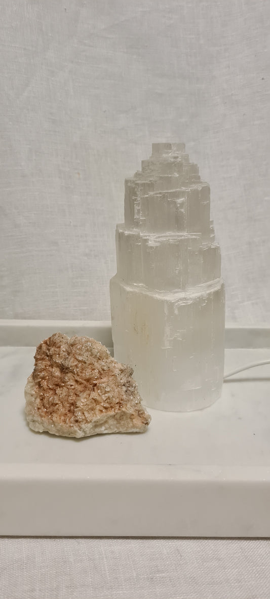 Selenite Tower Lamp Small
